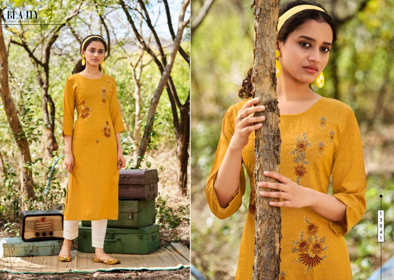 Kalaroop Mentos Catalog Designer Wear Embroidery Work Kurtis Wholesale Rate In Surat 