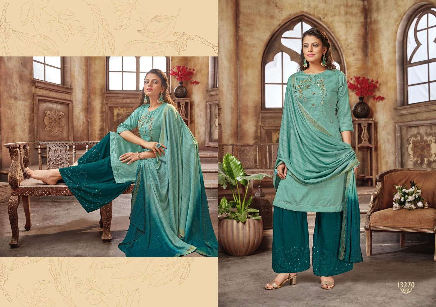 Kalaroop Shilpi Catalog Designer Wear Readymade Top Bottom With Dupatta 