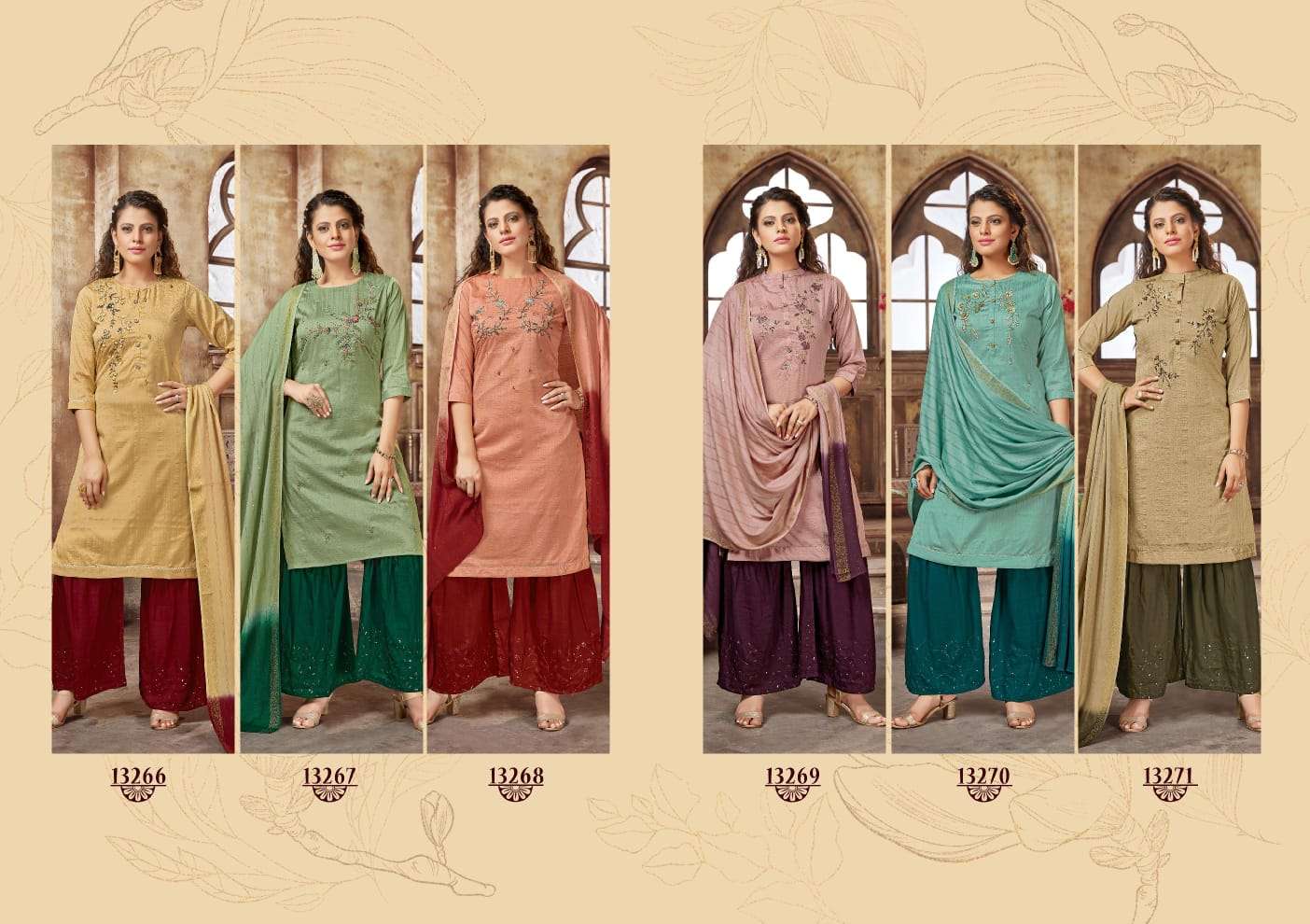 Kalaroop Shilpi Catalog Designer Wear Readymade Top Bottom With Dupatta 