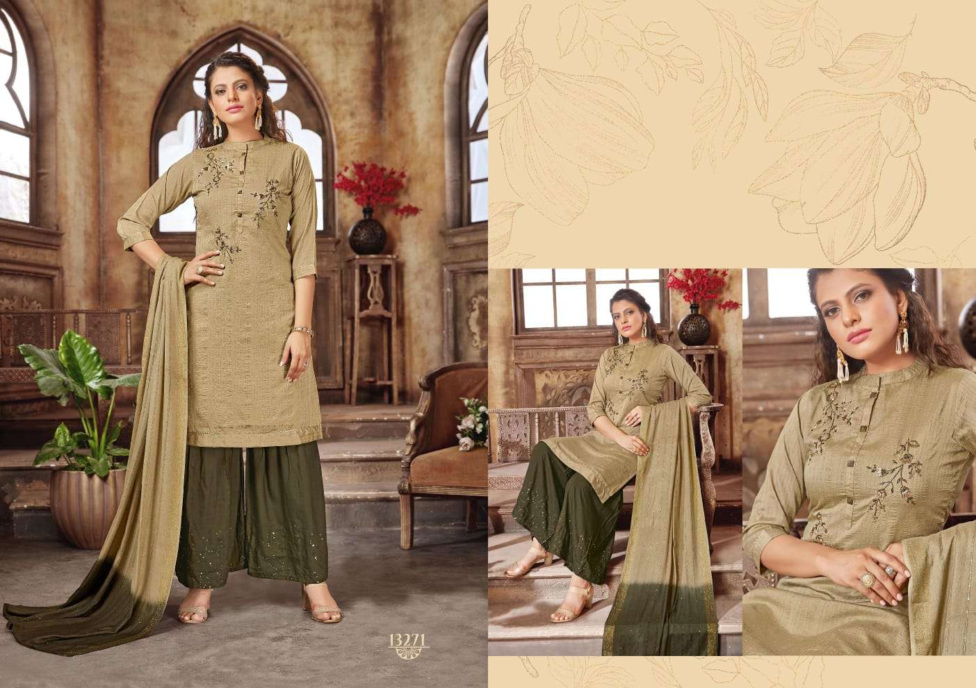 Kalaroop Shilpi Catalog Designer Wear Readymade Top Bottom With Dupatta 