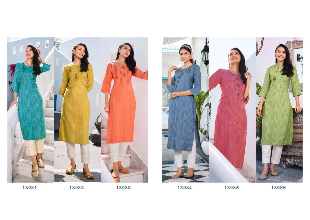 Kalaroop Treat Catalog Casual Wear Rayon Embroidery Kurtis 