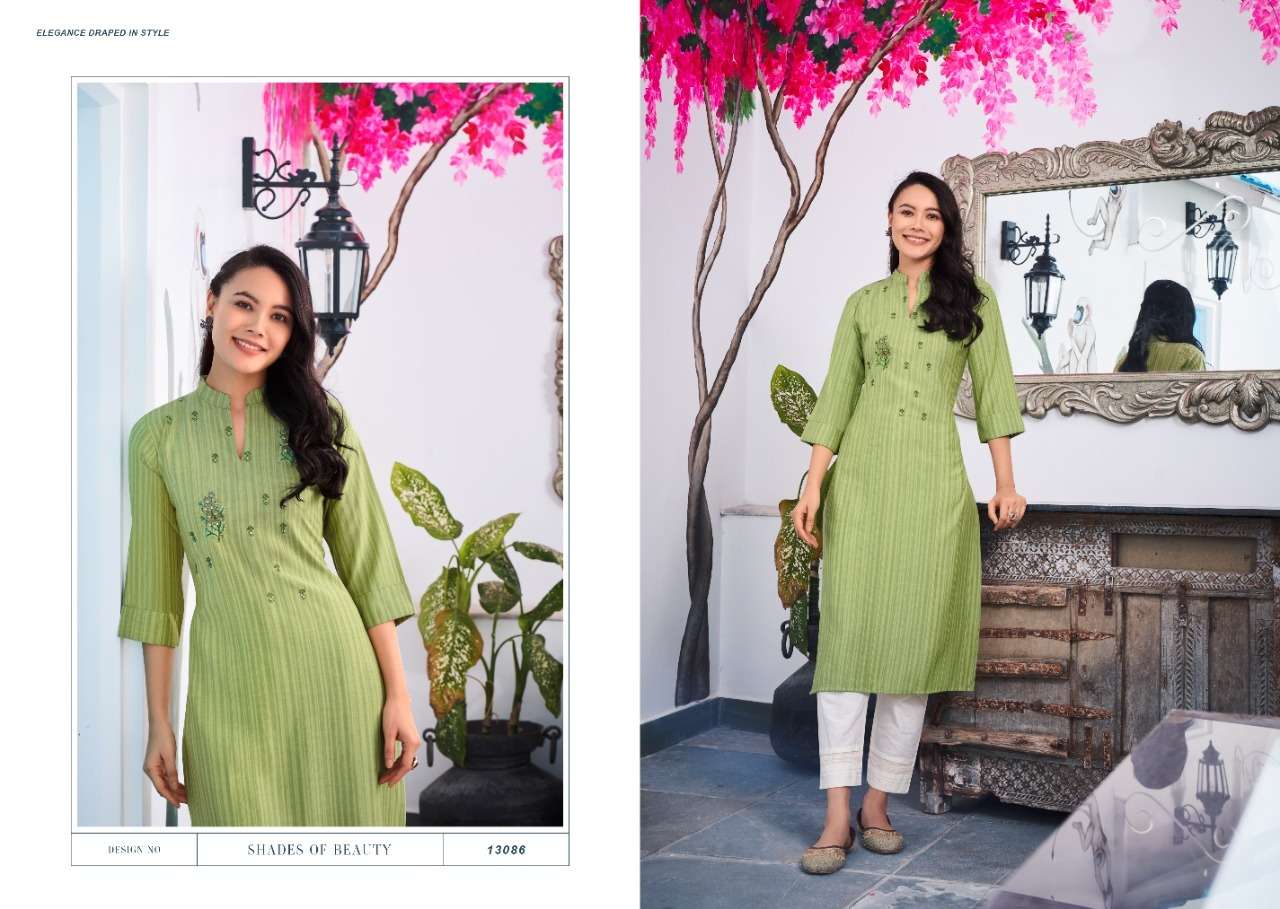 Kalaroop Treat Catalog Casual Wear Rayon Embroidery Kurtis 