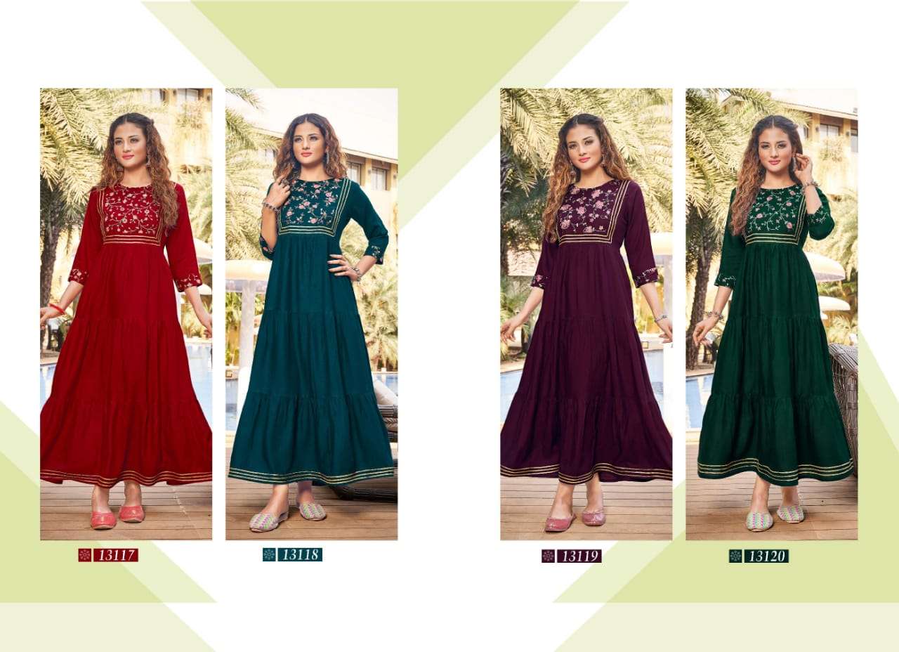 Kalaroop Zoya Vol 2 Catalog Party Wear Long Gown Style Anarkali Kurtis 