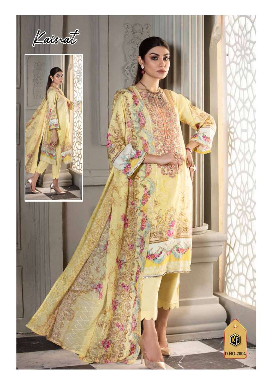 Keval Fab Kainat Luxury Lawn Collection Vol 2 Catalog Summer Wear Karachi Cotton Printed Dress Materials 