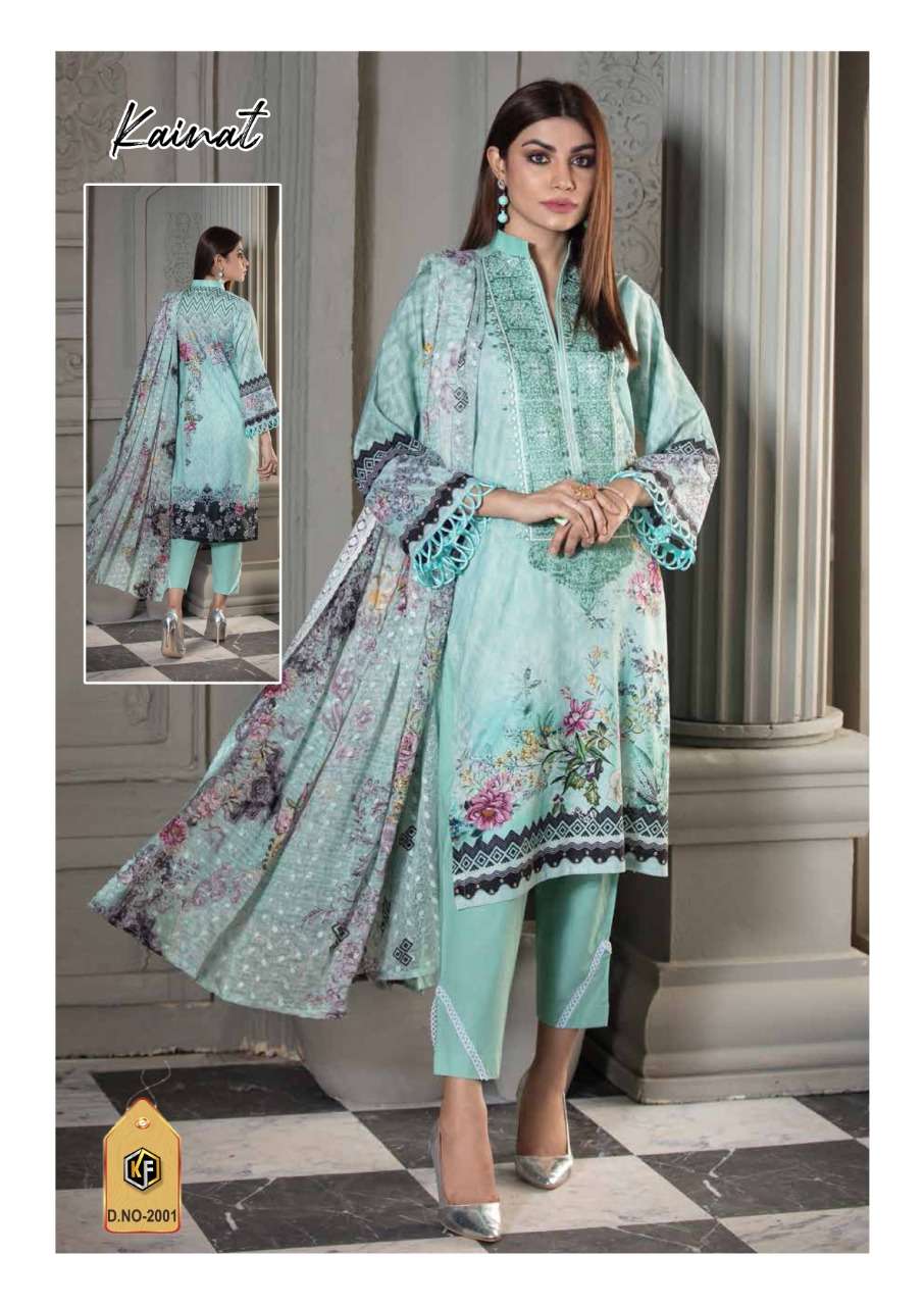 Keval Fab Kainat Luxury Lawn Collection Vol 2 Catalog Summer Wear Karachi Cotton Printed Dress Materials 