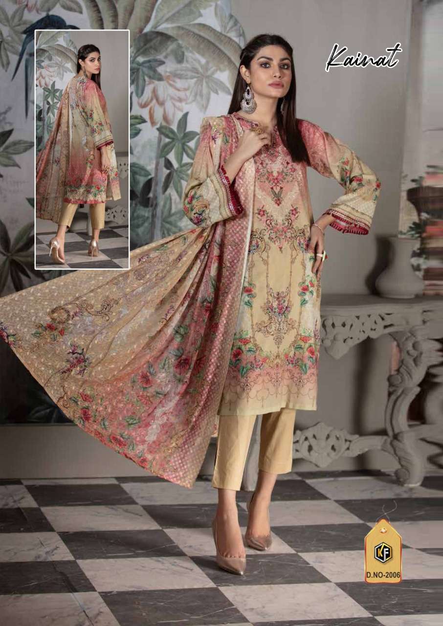 Keval Fab Kainat Luxury Lawn Collection Vol 2 Catalog Summer Wear Karachi Cotton Printed Dress Materials 
