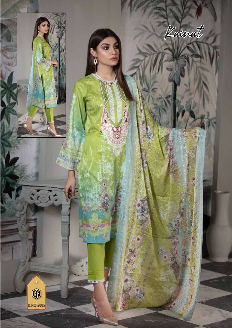Keval Fab Kainat Luxury Lawn Collection Vol 2 Catalog Summer Wear Karachi Cotton Printed Dress Materials 