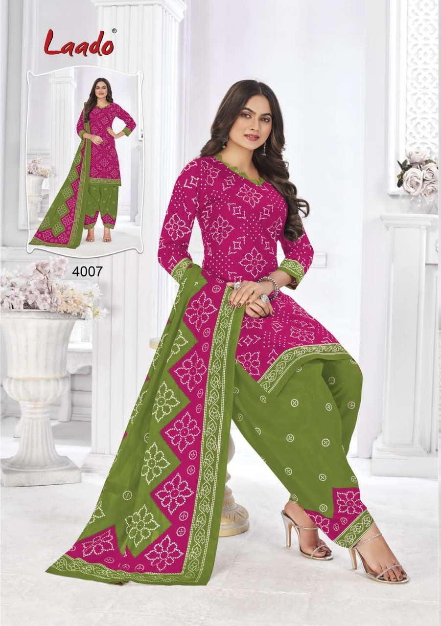 Laado Bandhani Vol 4 Catalog Regular Wear Cotton Printed Patiyala Dress Materials 