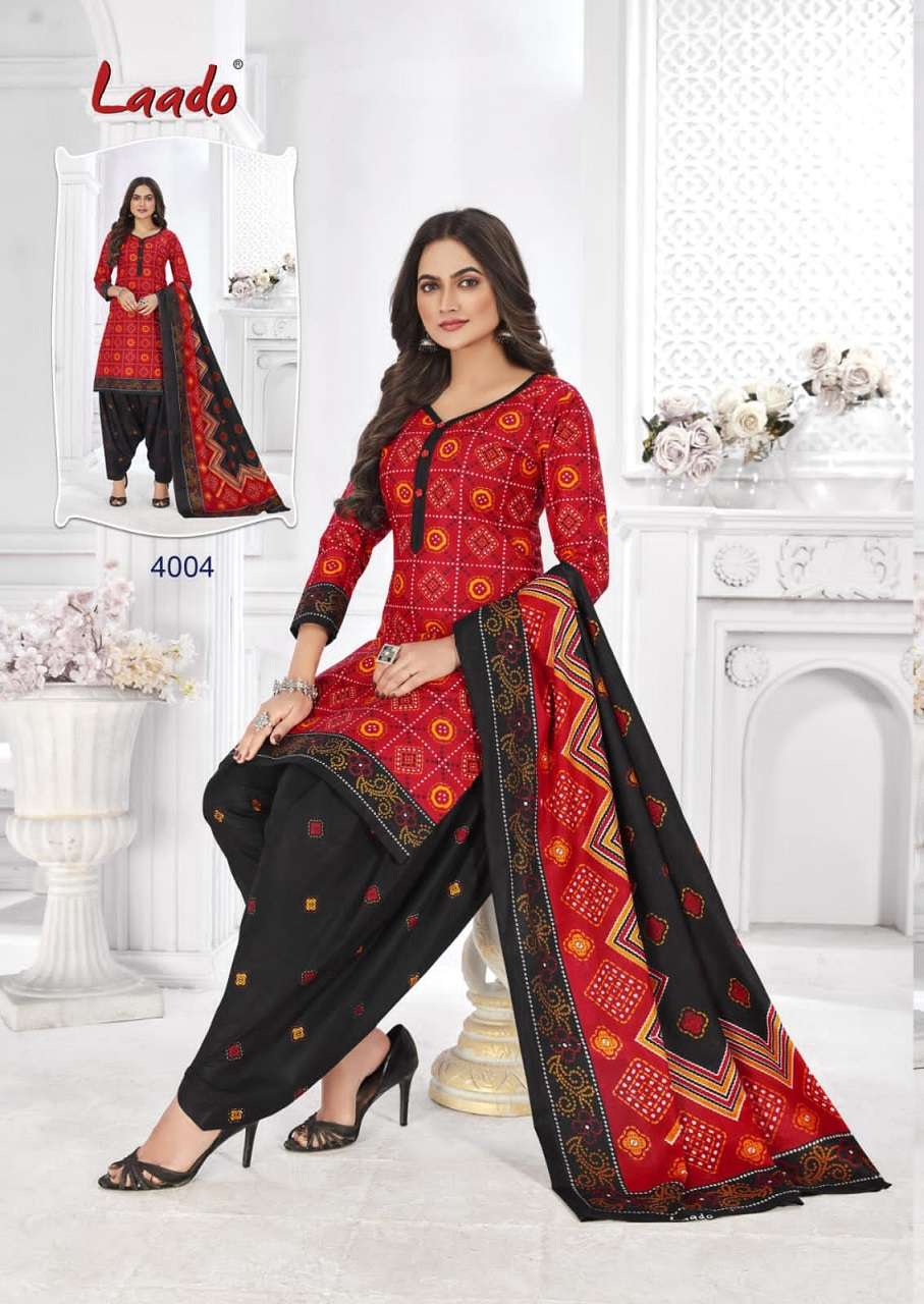 Laado Bandhani Vol 4 Catalog Regular Wear Cotton Printed Patiyala Dress Materials 
