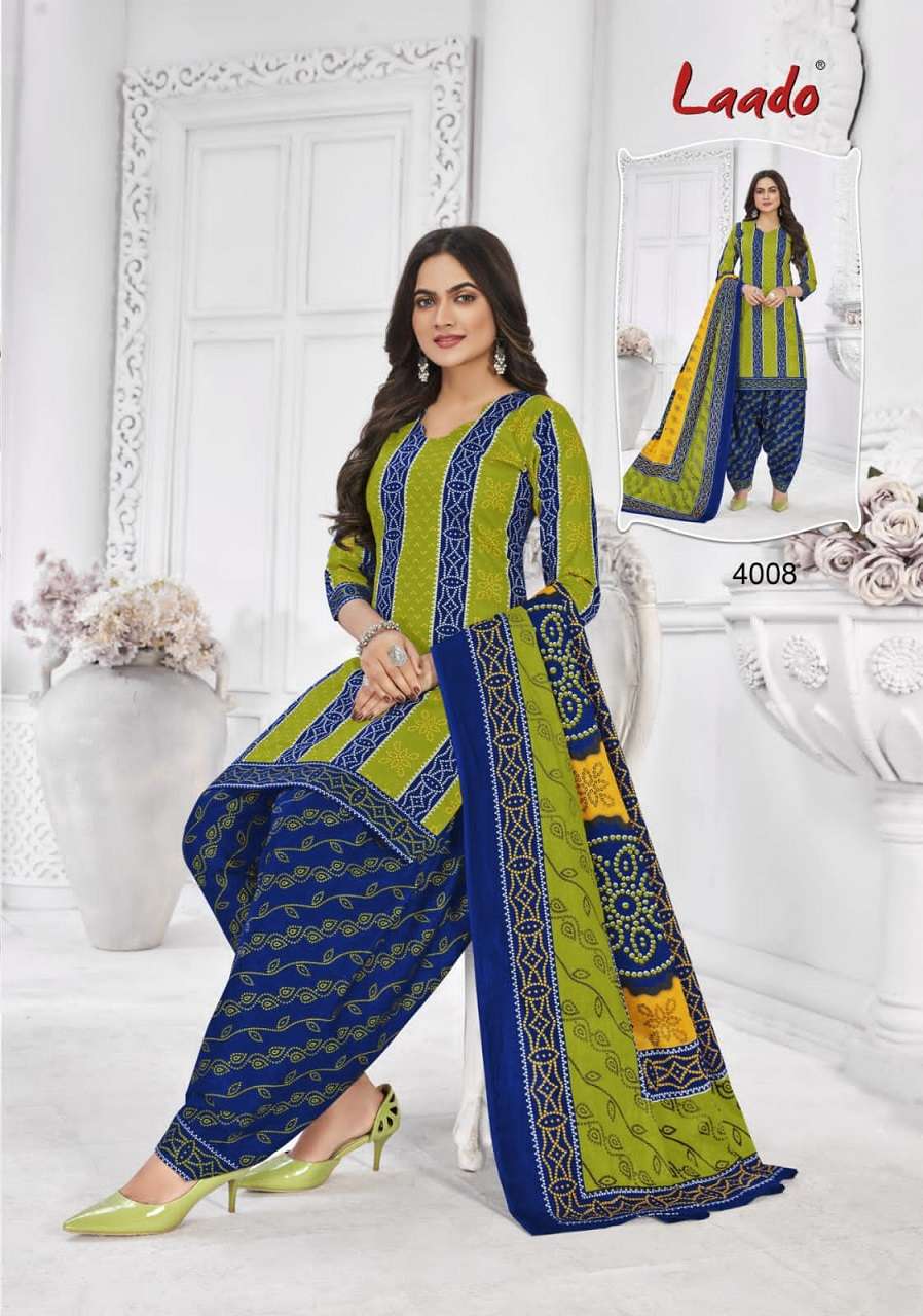 Laado Bandhani Vol 4 Catalog Regular Wear Cotton Printed Patiyala Dress Materials 