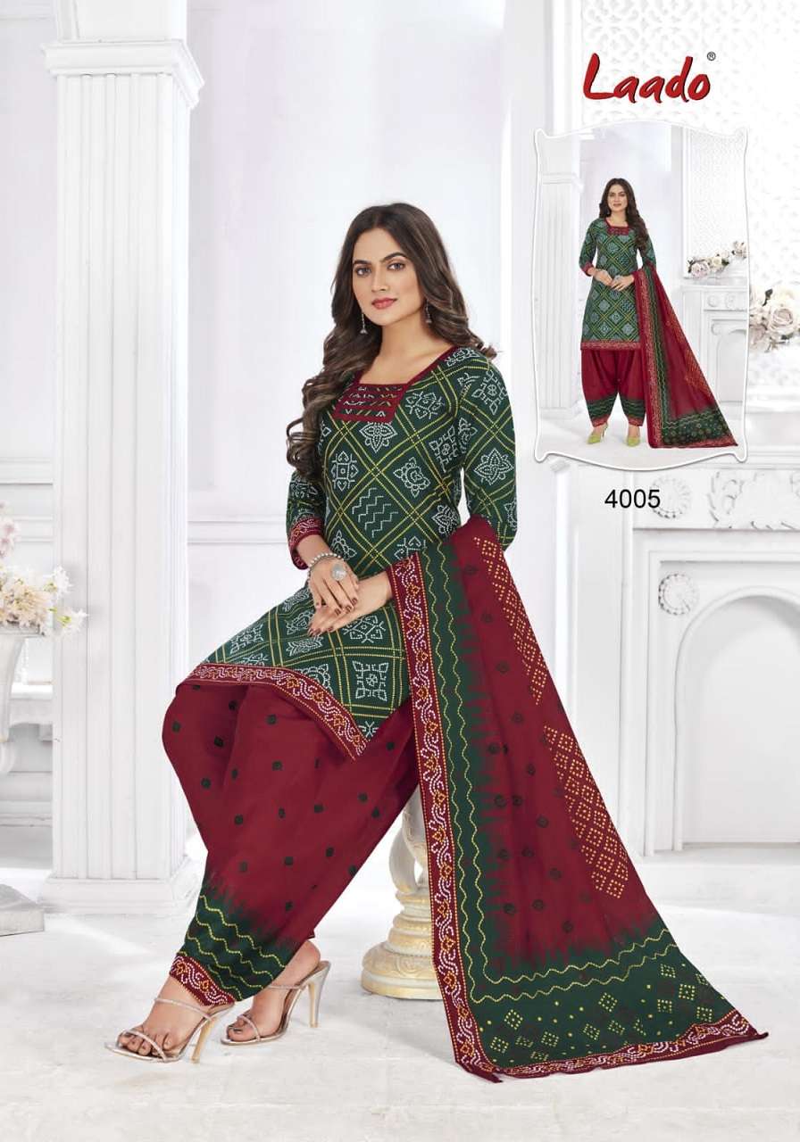 Laado Bandhani Vol 4 Catalog Regular Wear Cotton Printed Patiyala Dress Materials 