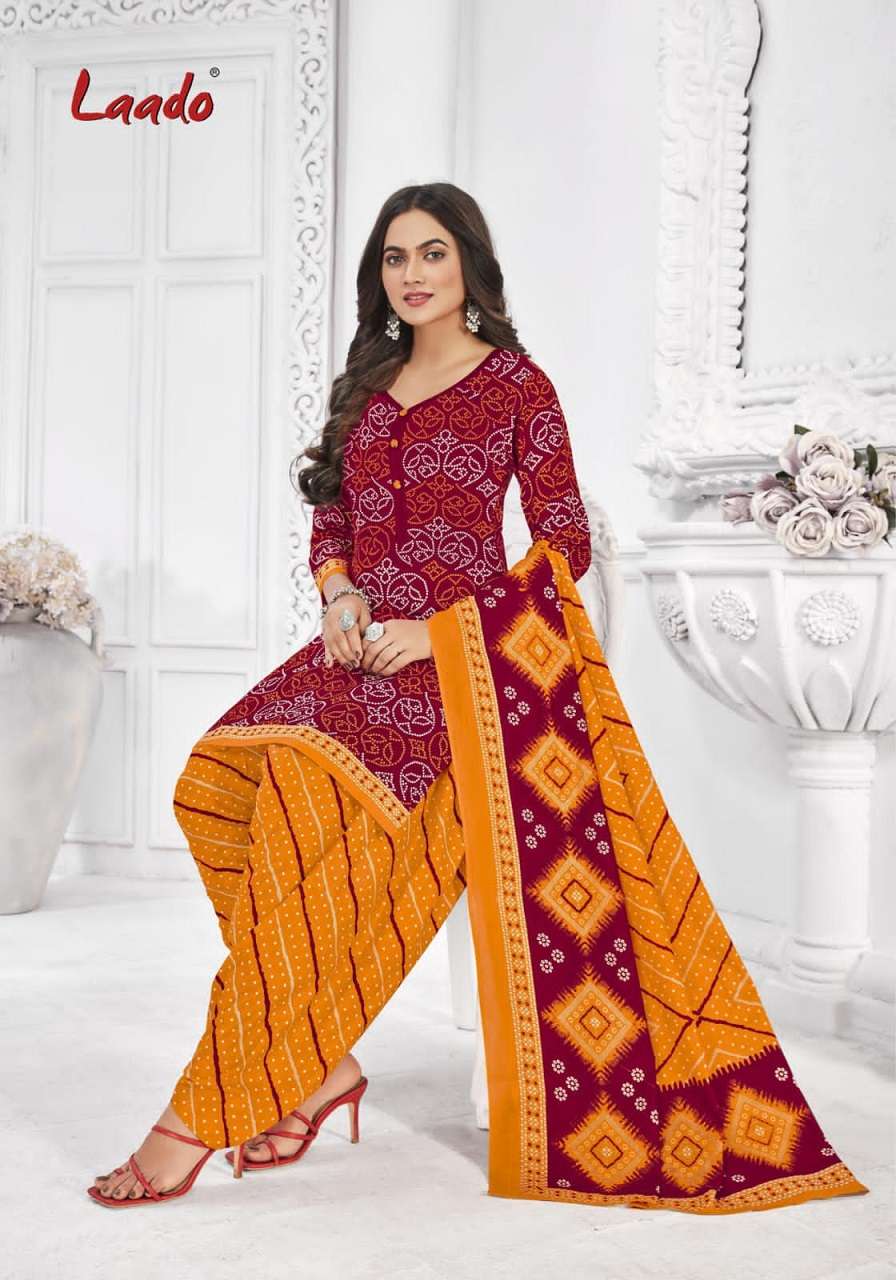 Laado Bandhani Vol 4 Catalog Regular Wear Cotton Printed Patiyala Dress Materials 