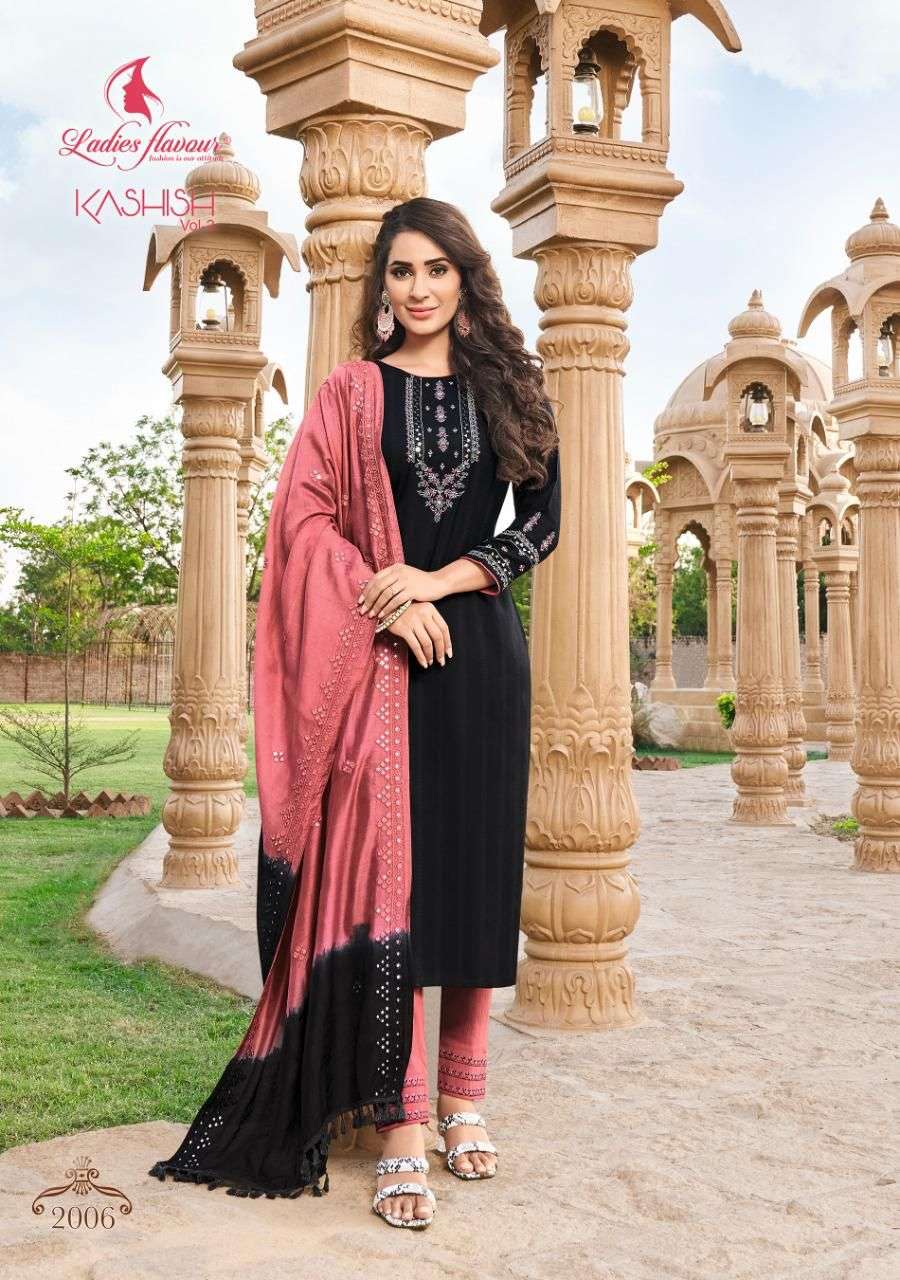 Ladies Flavour Kashish Vol 2 Catalog Party Wear Readymade Top Bottom With Dupatta 