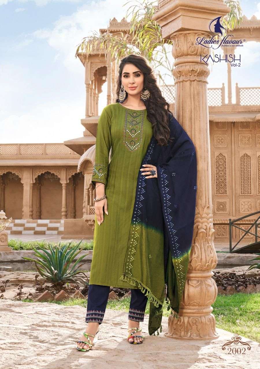 Ladies Flavour Kashish Vol 2 Catalog Party Wear Readymade Top Bottom With Dupatta 