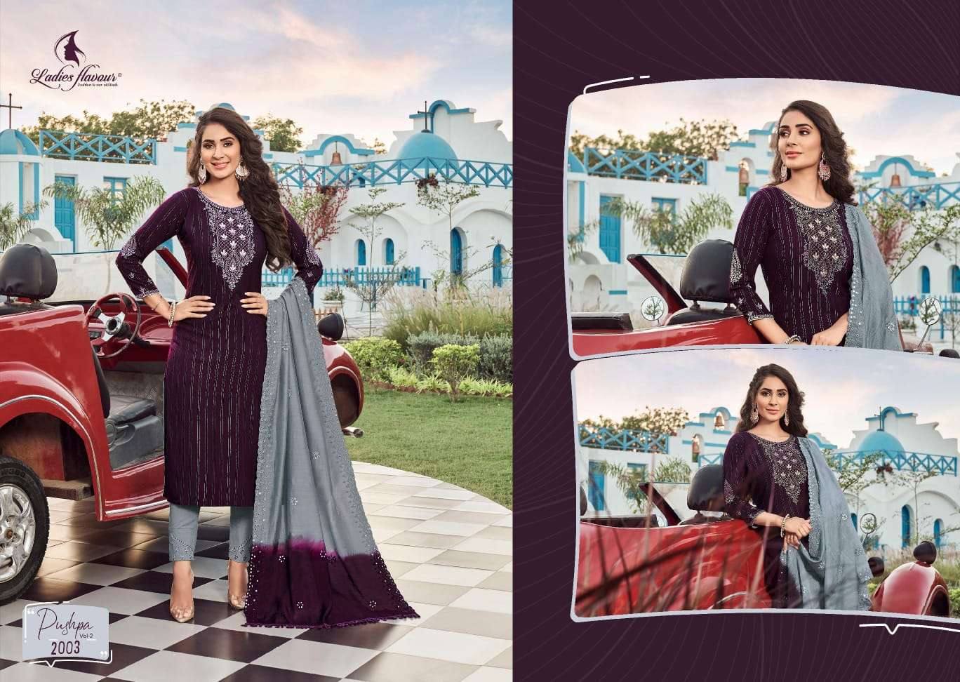 Ladies Flavour Pushpa Vol 2 Catalog Ethnic Wear Readymade Top Bottom Dupatta