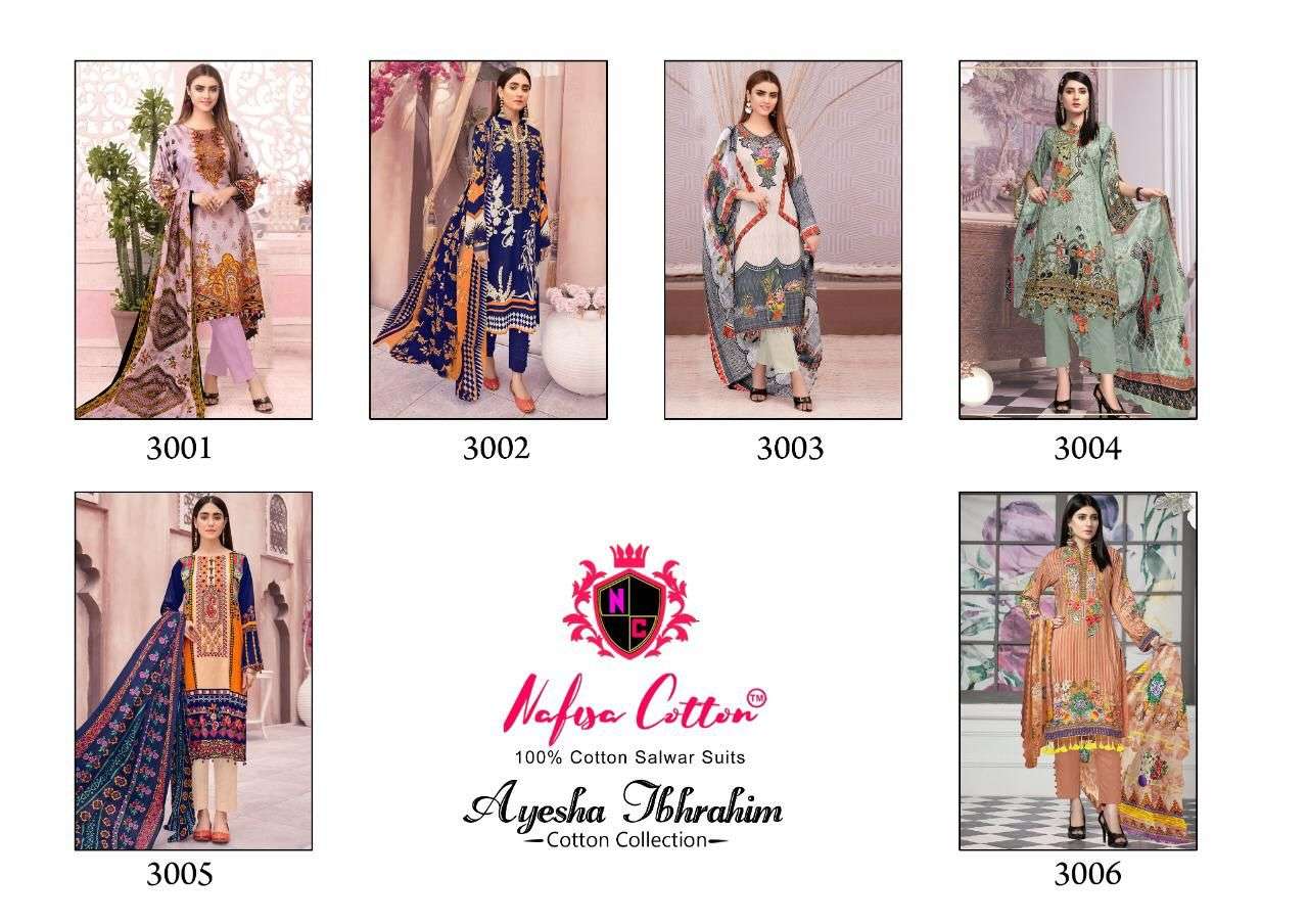 Nafisa Ayesha Ibhrahim Vol 3 Catalog Pakistani Style Daily Wear Karachi Dress Materials