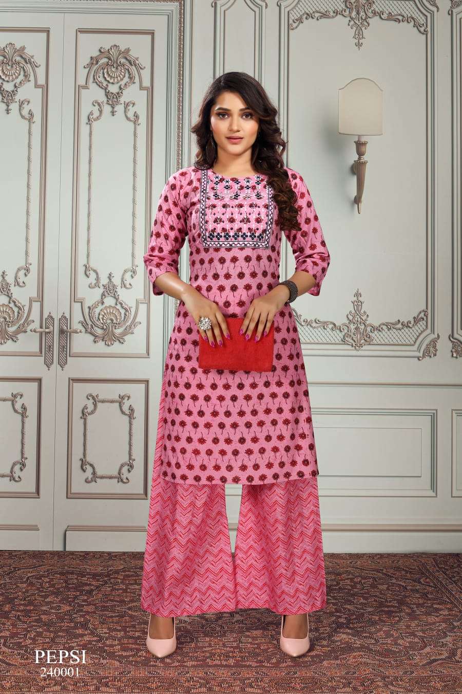 Premnath Pepsi Vol 1 Catalog Casual Wear Cotton Printed Kurti With Palazzo 