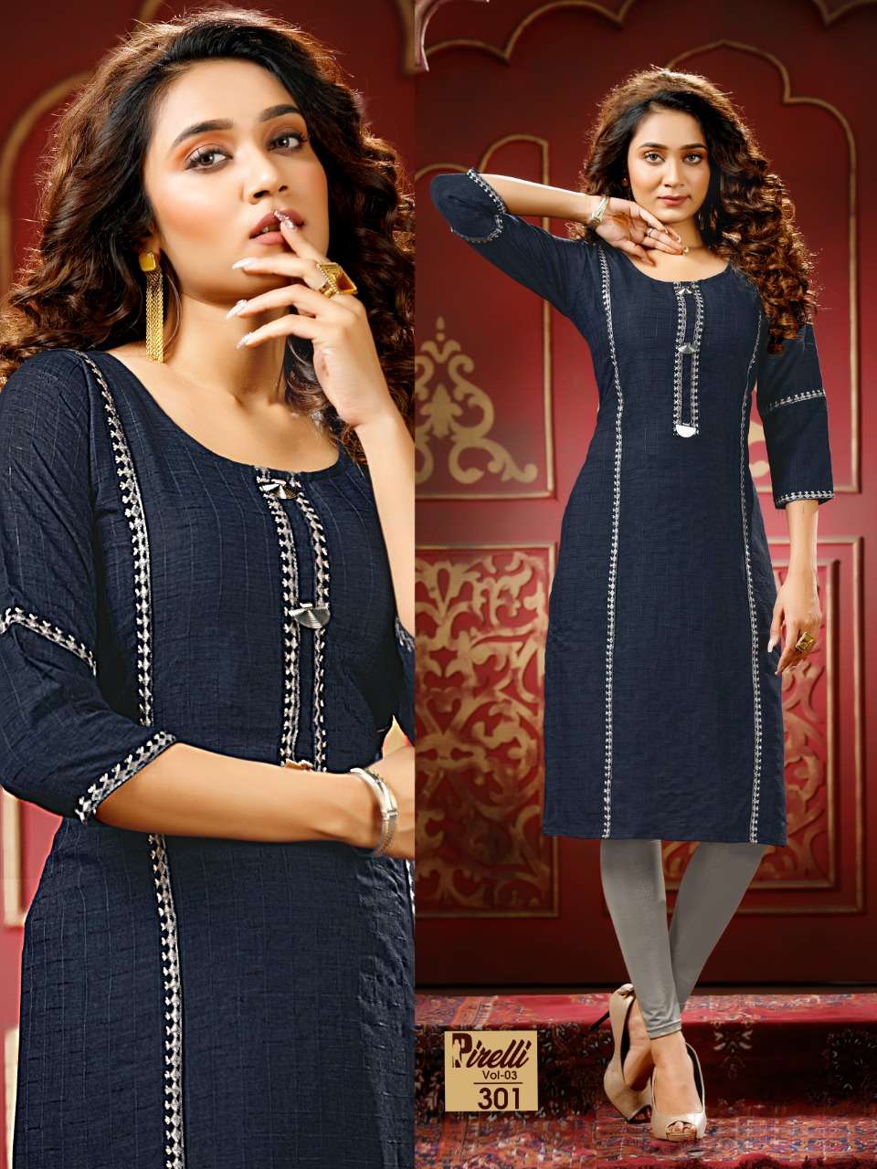 Premnath Pirelli Vol 3 Catalog Casual Wear Rayon Checks Designs Kurtis  