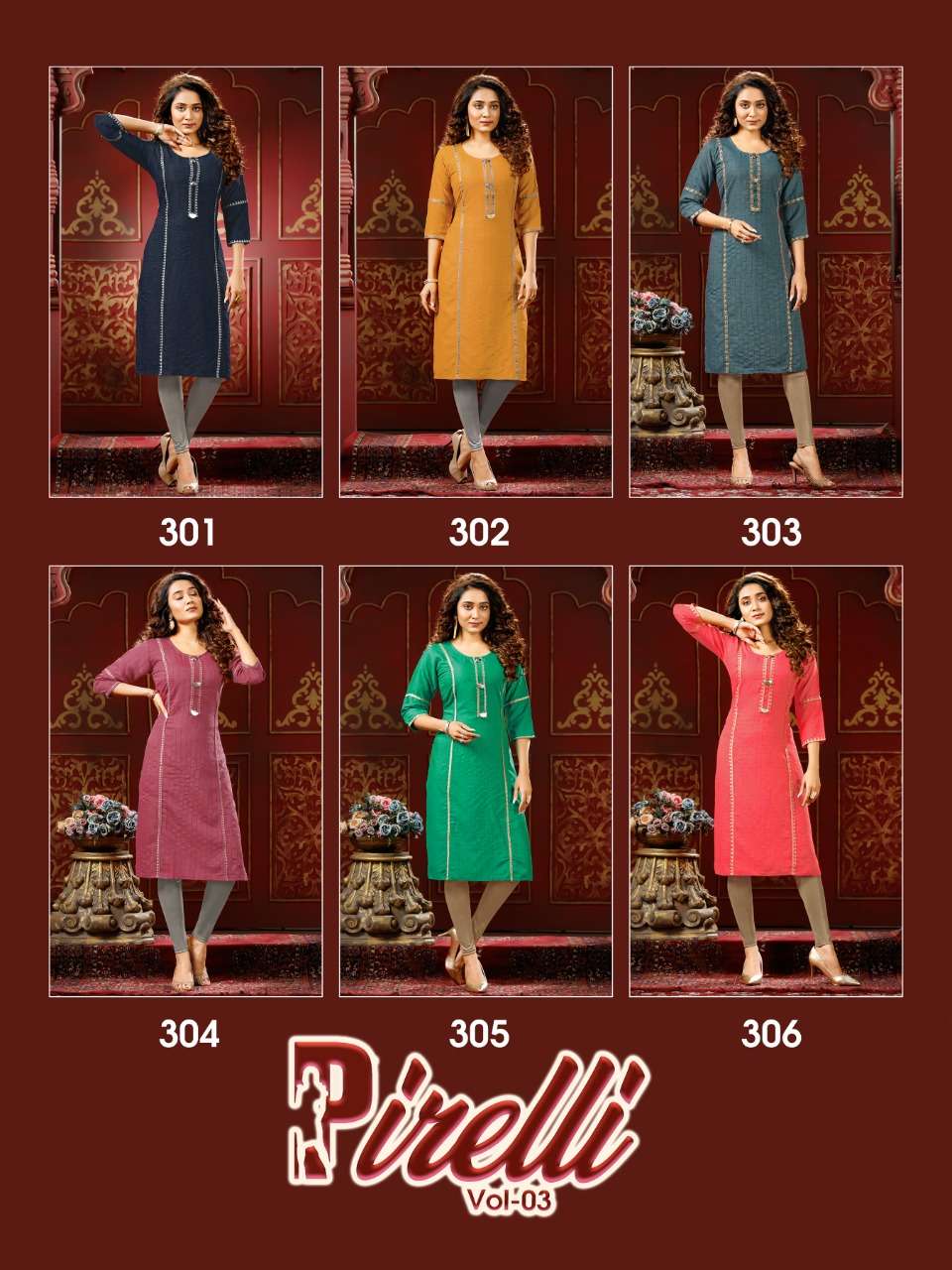 Premnath Pirelli Vol 3 Catalog Casual Wear Rayon Checks Designs Kurtis  