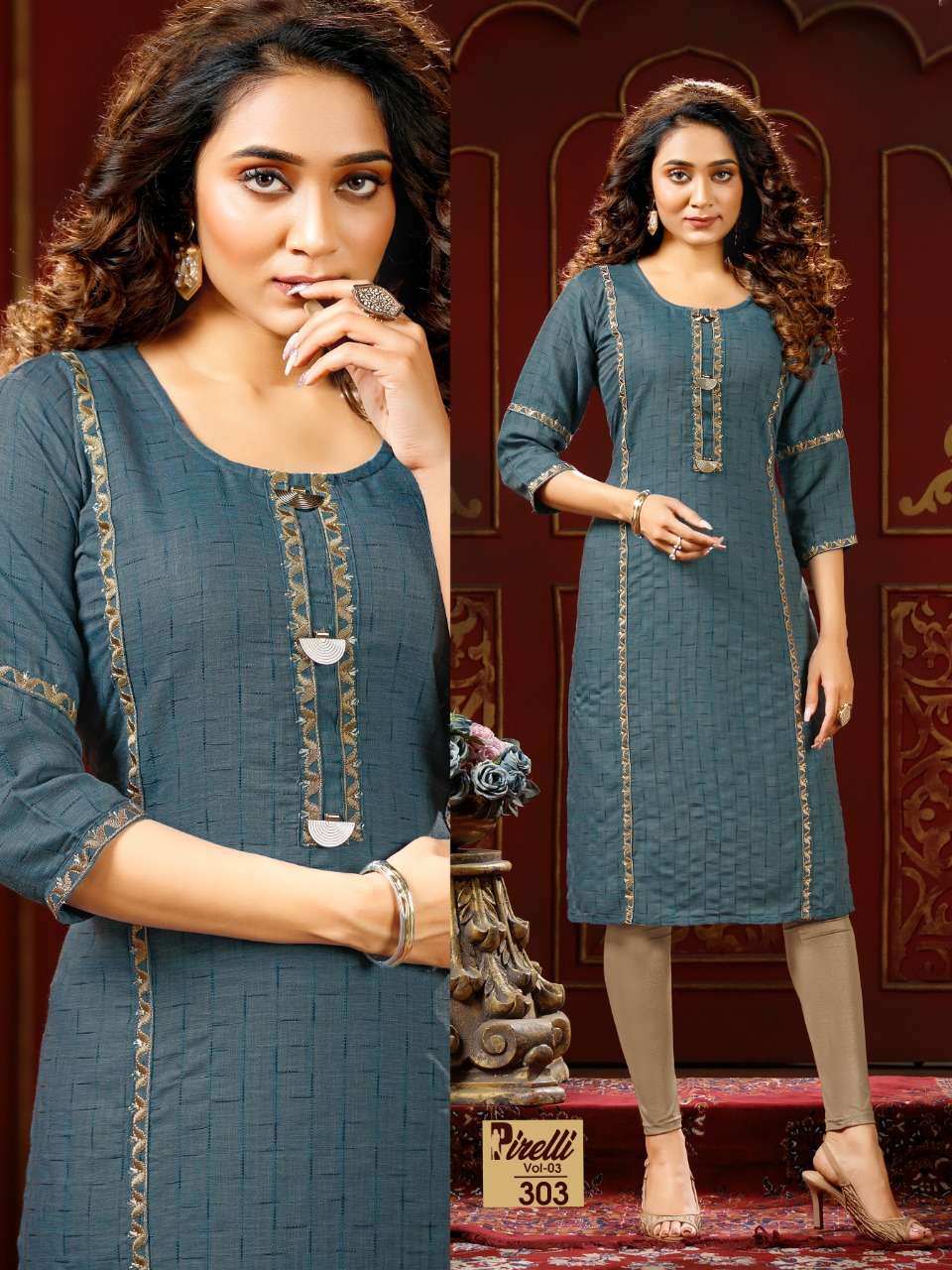 Premnath Pirelli Vol 3 Catalog Casual Wear Rayon Checks Designs Kurtis  