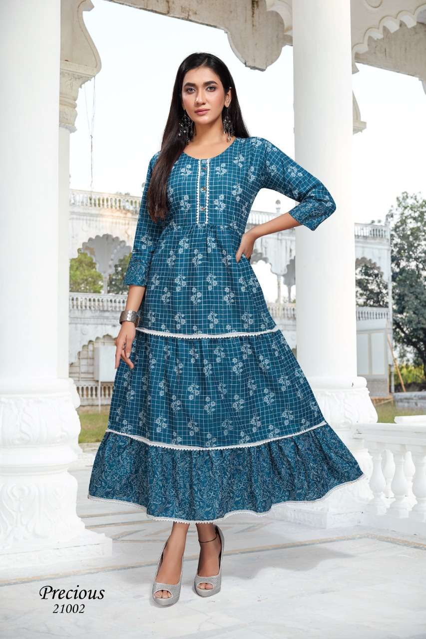Premnath Precious Vol 3 Catalog Party Wear Rayon Anarkali Kurtis
