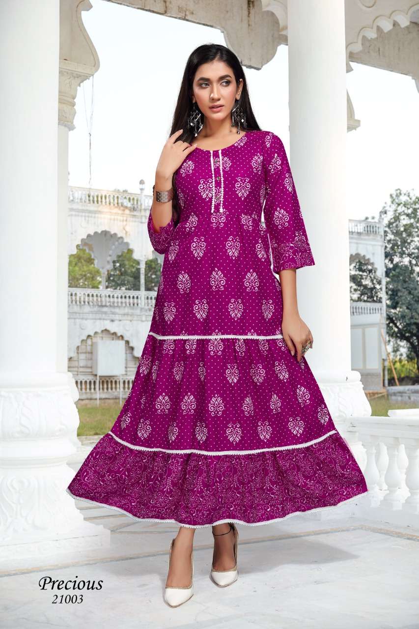 Premnath Precious Vol 3 Catalog Party Wear Rayon Anarkali Kurtis
