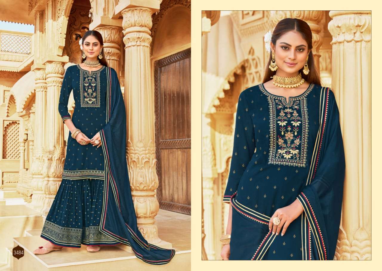 Rangoon Madhubala Catalog Stylish Ethnic Wear Readymade Sharara Suits  