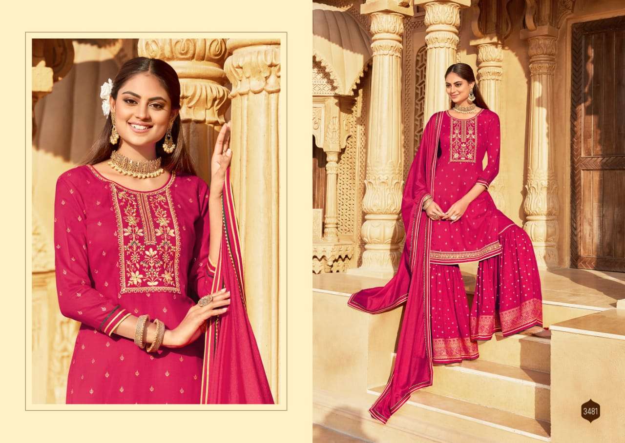 Rangoon Madhubala Catalog Stylish Ethnic Wear Readymade Sharara Suits  