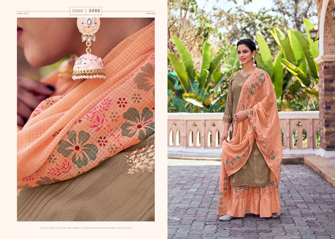Rangoon Maher Catalog Designer Wear Readymade Top Sharara With Dupatta 