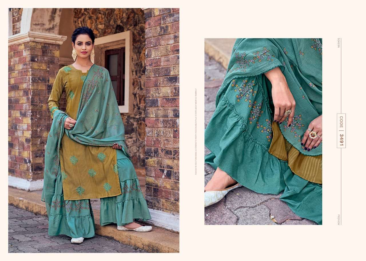 Rangoon Maher Catalog Designer Wear Readymade Top Sharara With Dupatta 