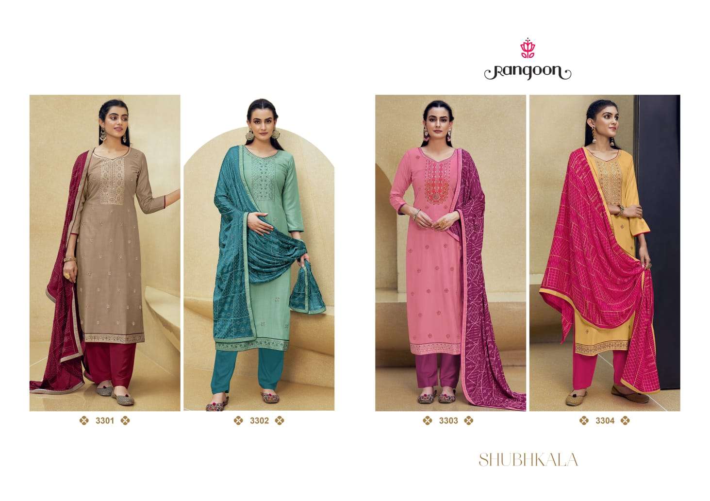 Rangoon Shubhkala Catalog Festive Wear Readymade Punjabi Salwar Suits