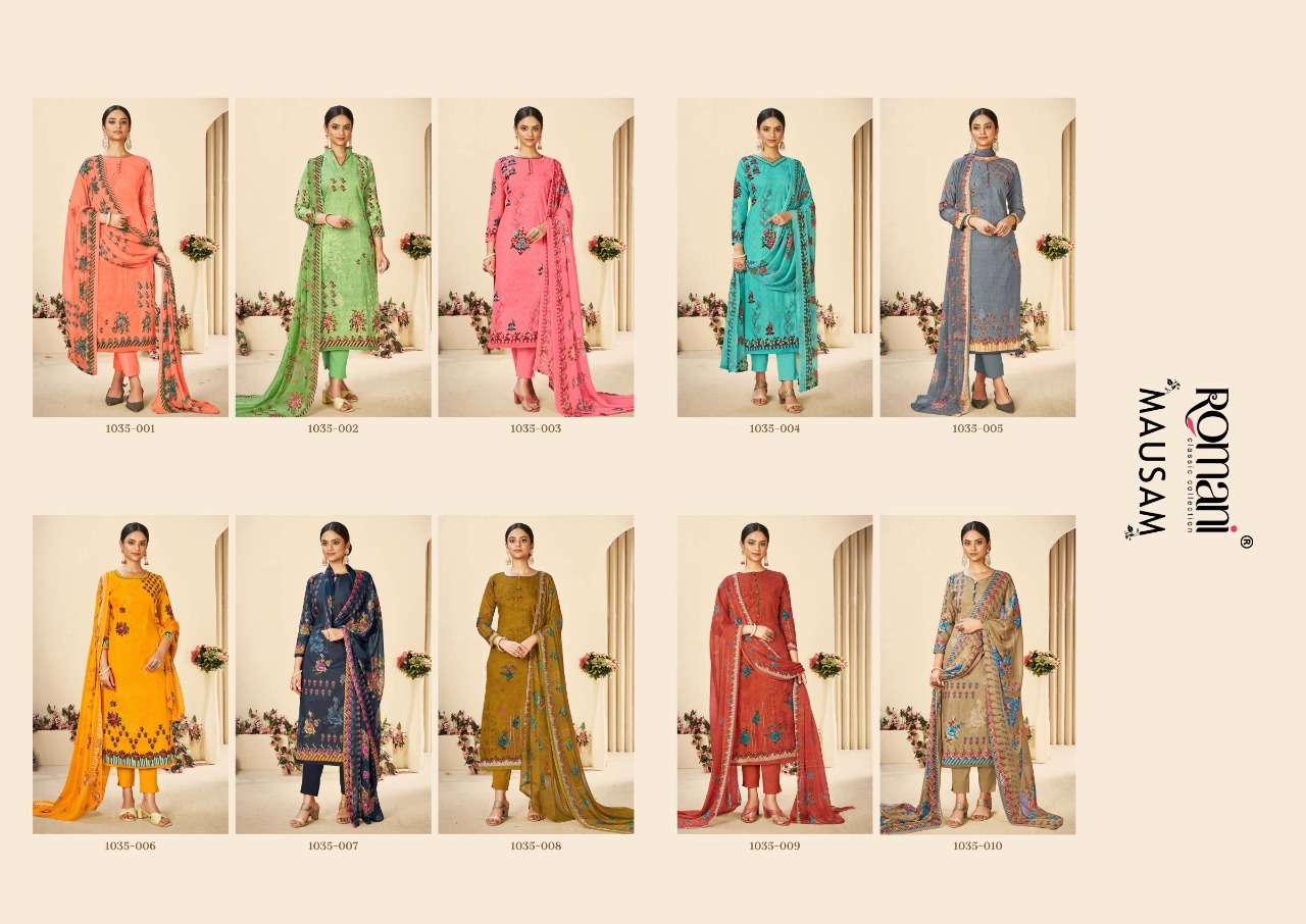 Romani Mausam Catalog Daily Wear Pure Cotton Ladies Dress Materials