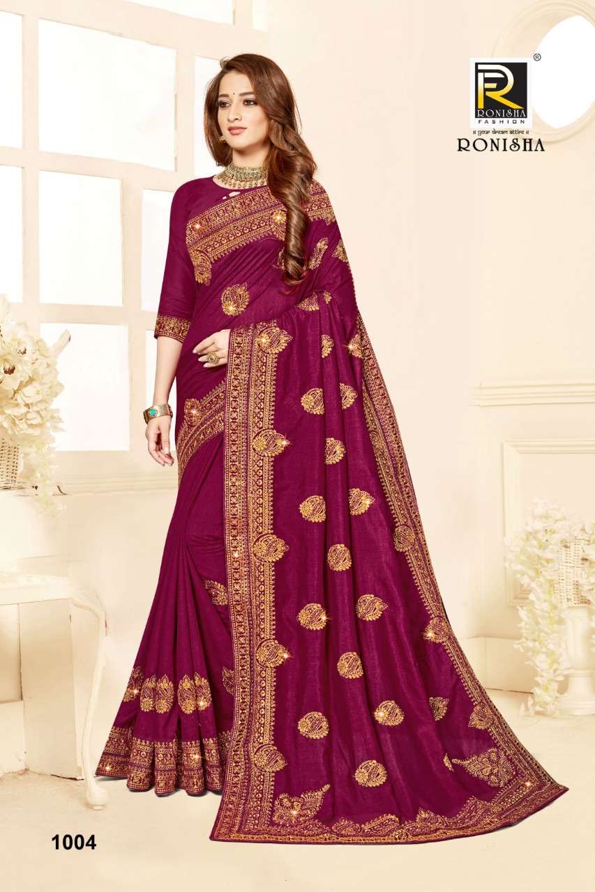 Ronisha Agrima Catalog Fancy Wear Vichitra Silk Sarees