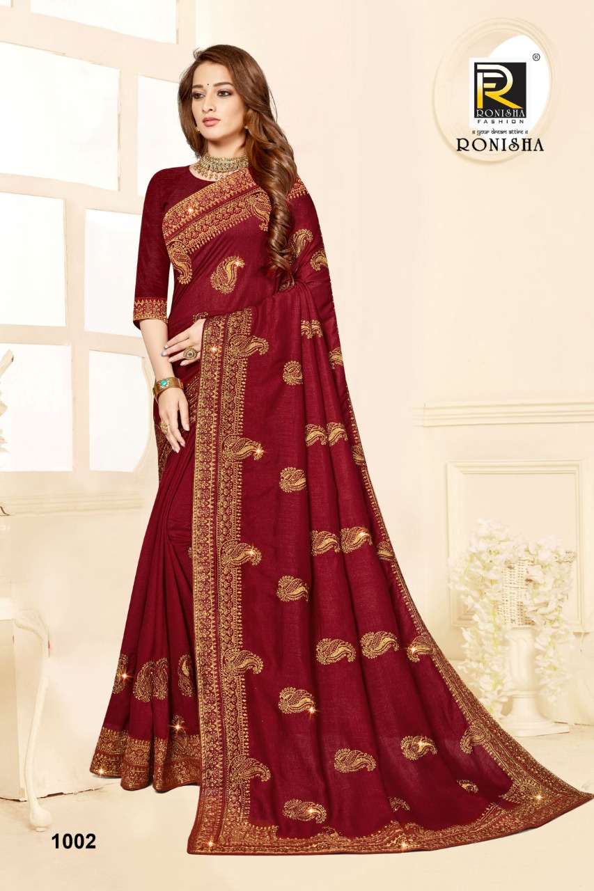 Ronisha Agrima Catalog Fancy Wear Vichitra Silk Sarees