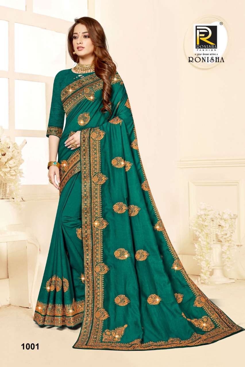 Ronisha Agrima Catalog Fancy Wear Vichitra Silk Sarees