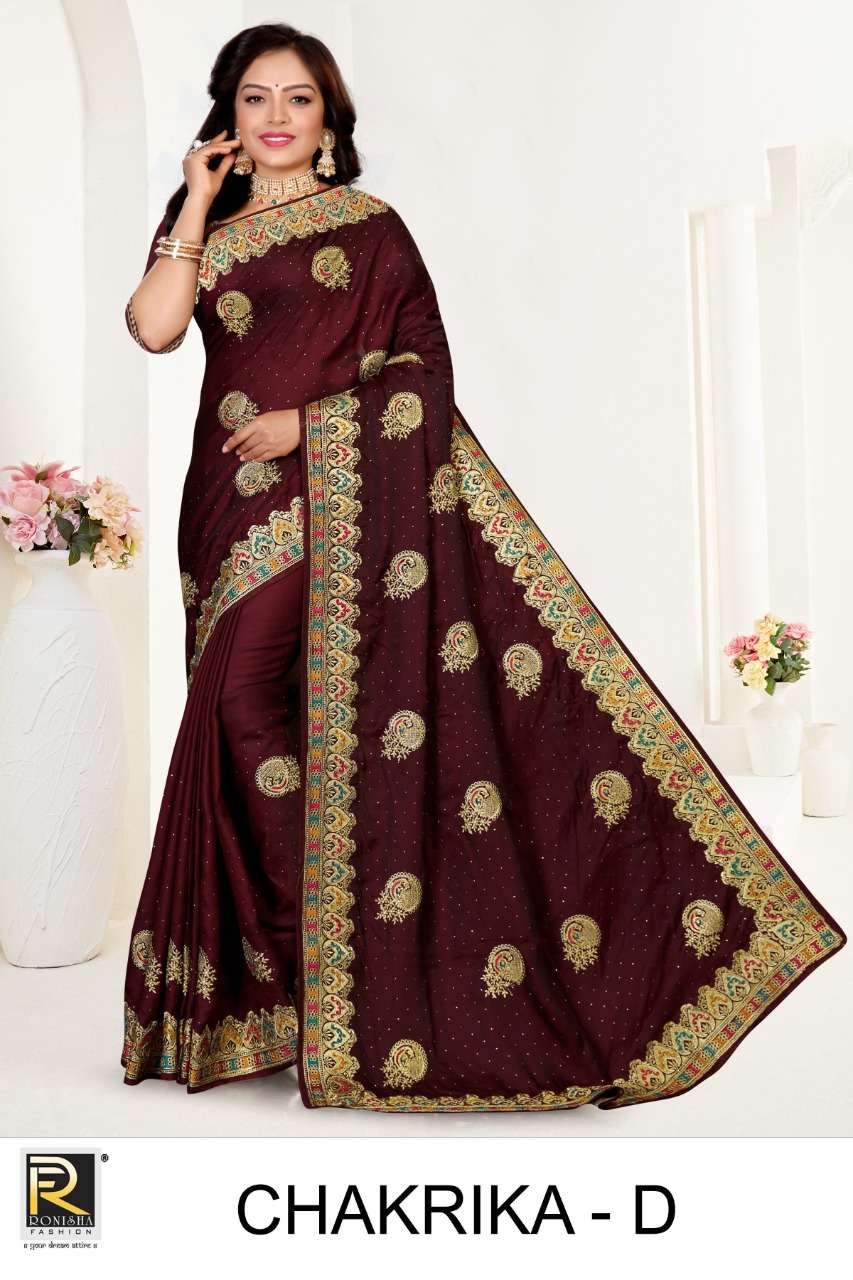 Ronisha Chakrika Catalog Designer Wear Silk Embroidery Sarees 