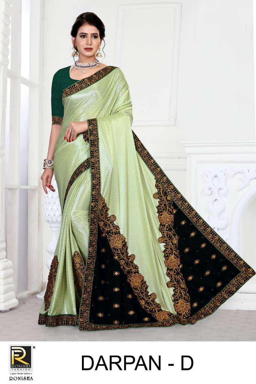 Ronisha Darpan Catalog Stylish Ethnic Wear Imported Lycra Embroidery Sarees 