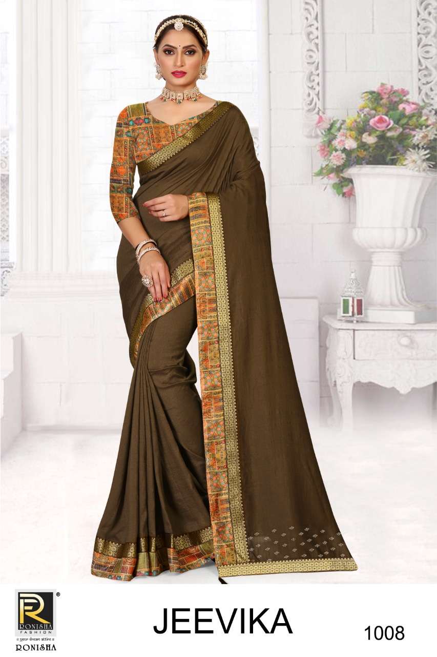 Ronisha Jeevika Catalog Festive Wear Vichitra Silk Box Pallu Sarees 