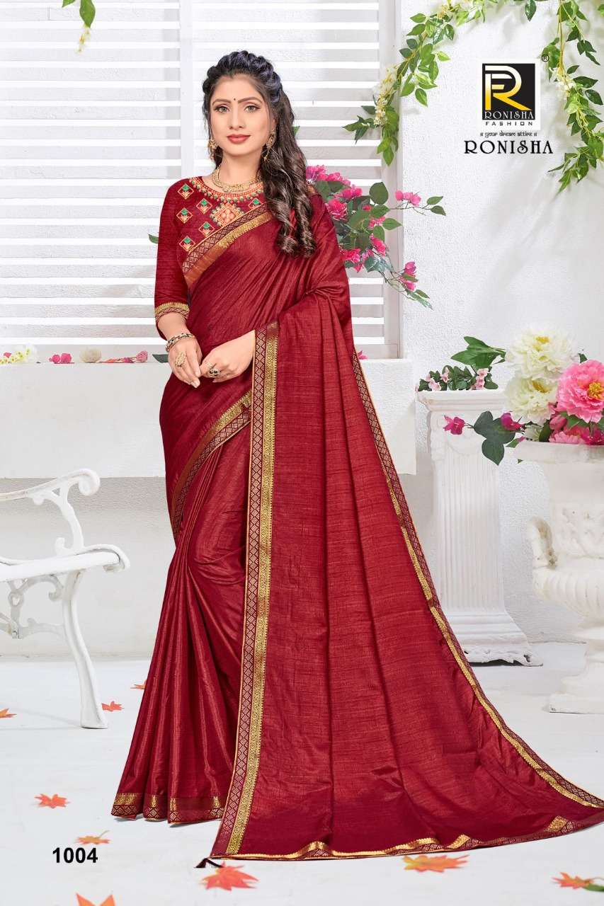 Ronisha Kanika Catalog Regular Wear Silk Saree Online at Wholesale 