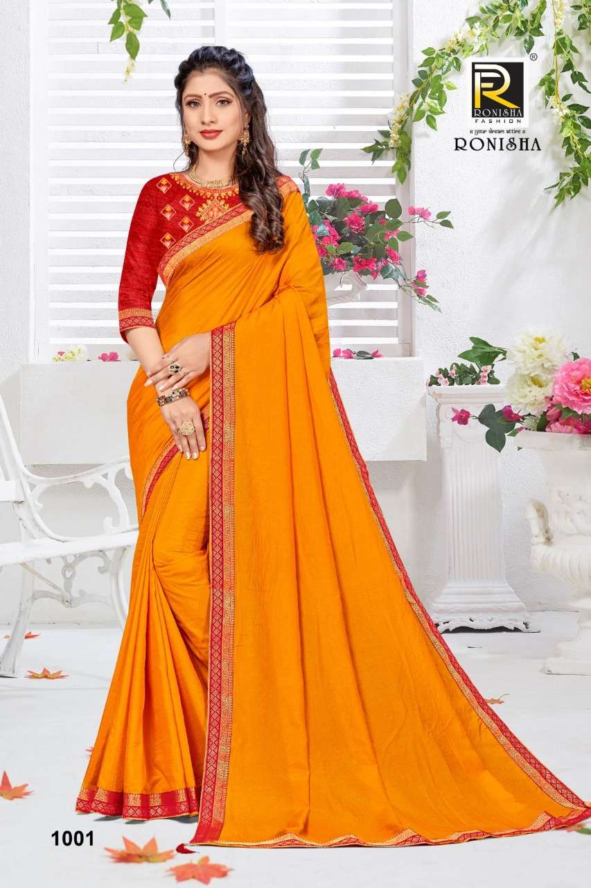 Ronisha Kanika Catalog Regular Wear Silk Saree Online at Wholesale 