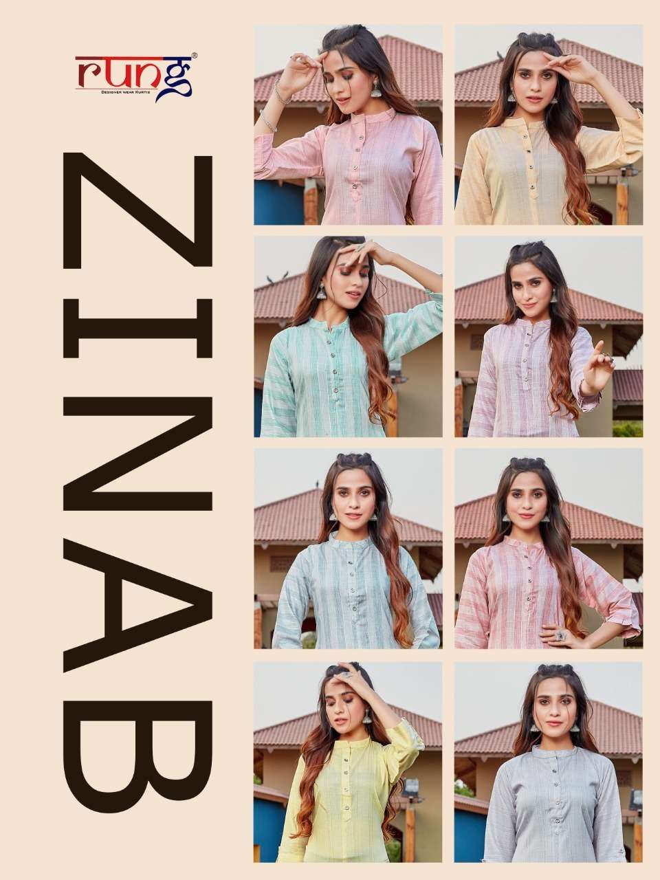 Rung Zinab Catalog Fancy Wear Rayon Printed Kurtis 