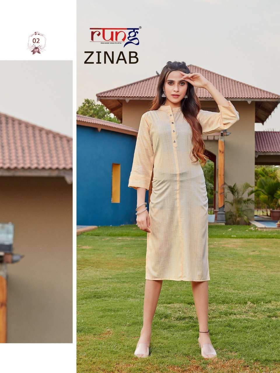 Rung Zinab Catalog Fancy Wear Rayon Printed Kurtis 