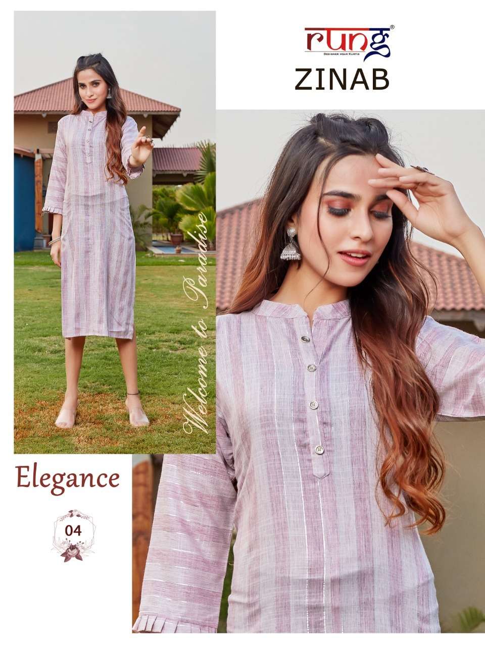 Rung Zinab Catalog Fancy Wear Rayon Printed Kurtis 