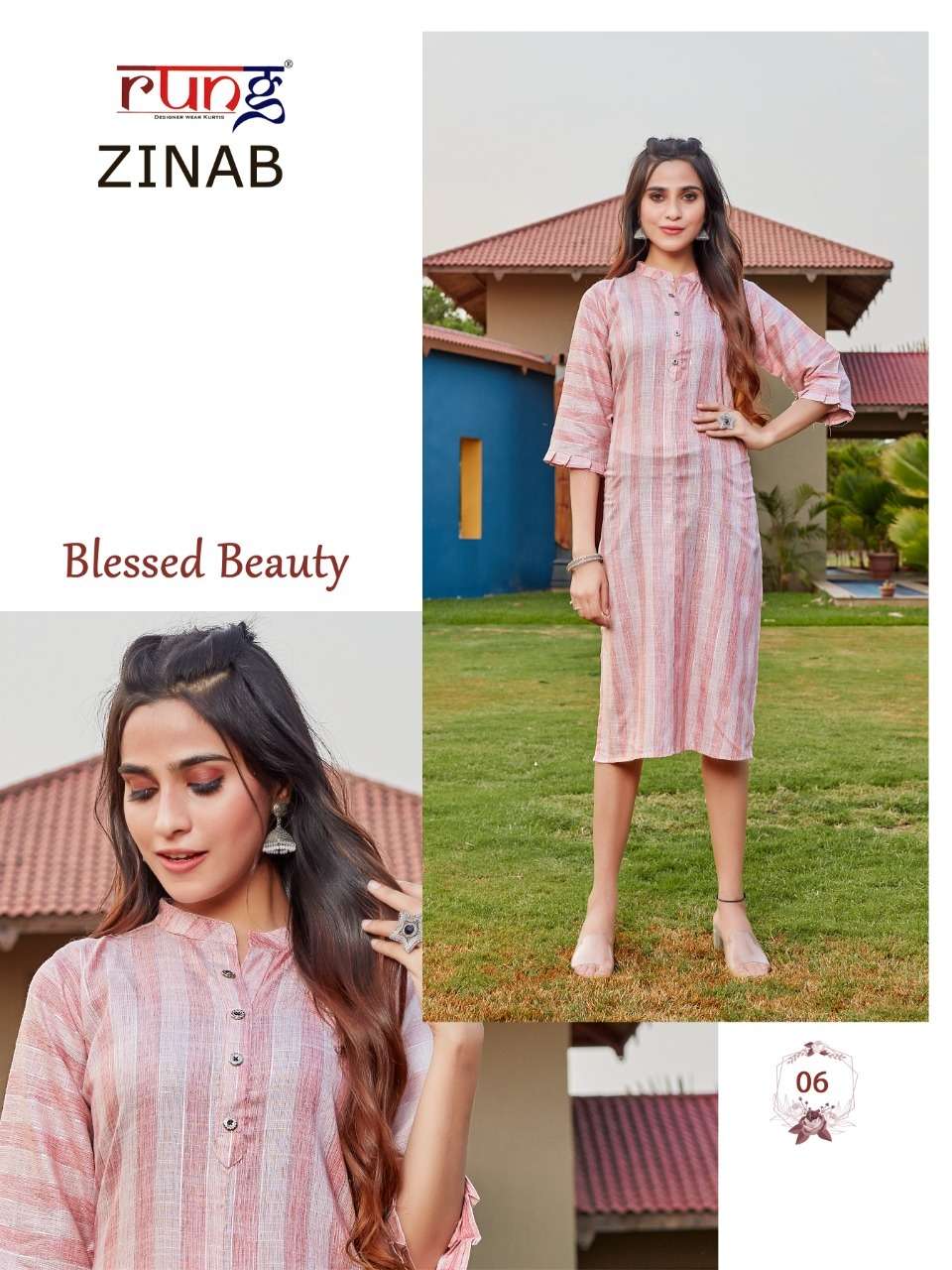 Rung Zinab Catalog Fancy Wear Rayon Printed Kurtis 