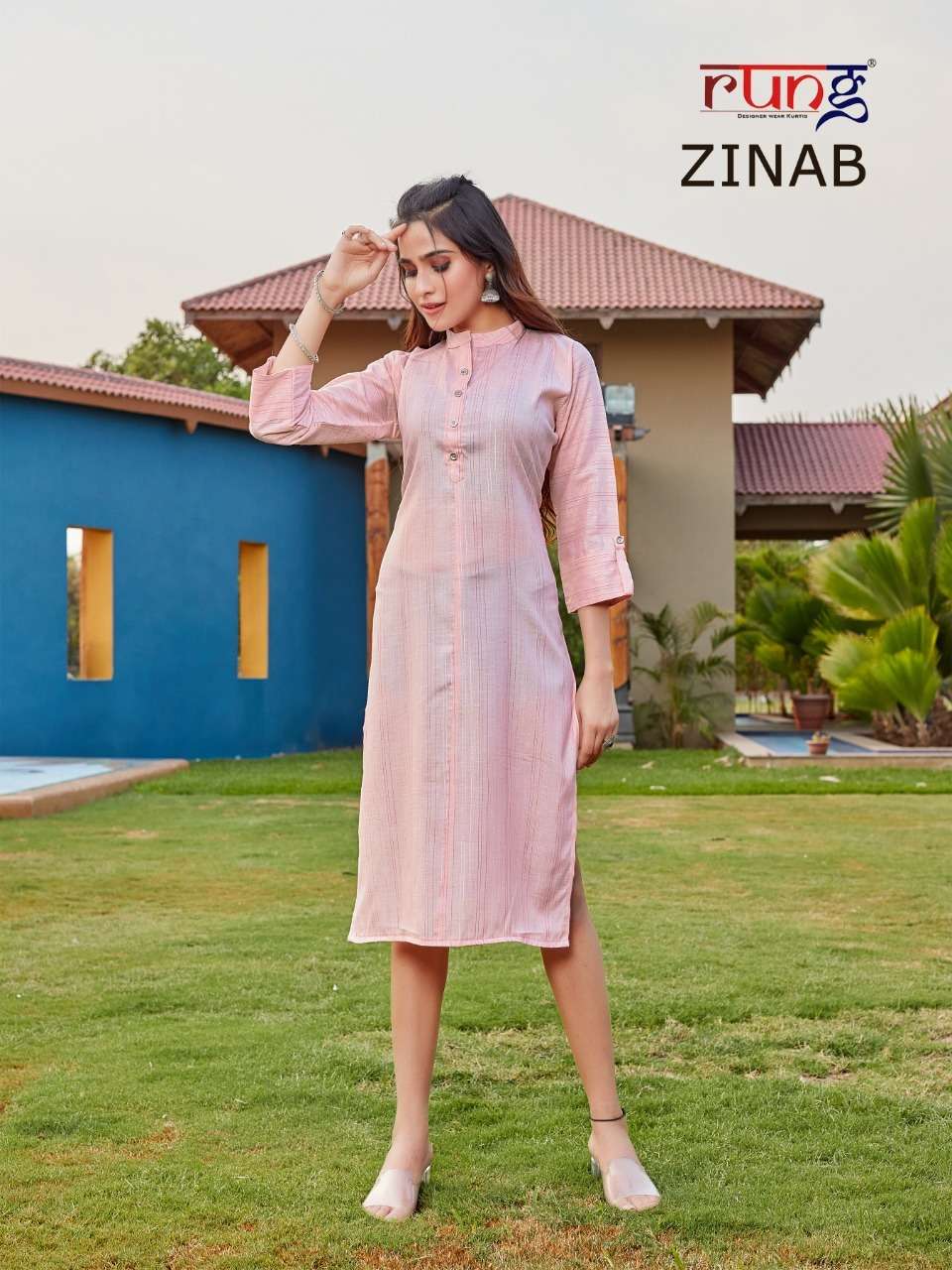 Rung Zinab Catalog Fancy Wear Rayon Printed Kurtis 