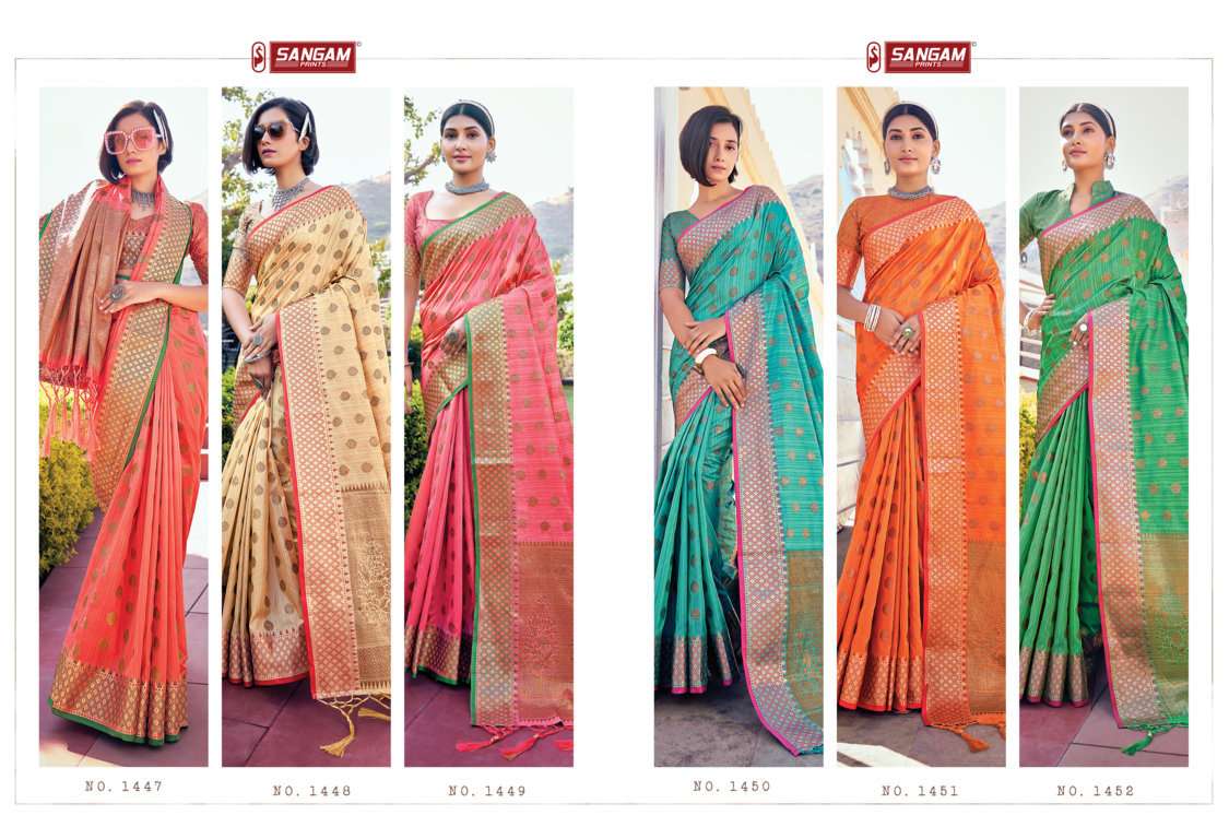 Sangam Aahana Silk Catalog Traditional Wear Banarasi Silk Sarees 