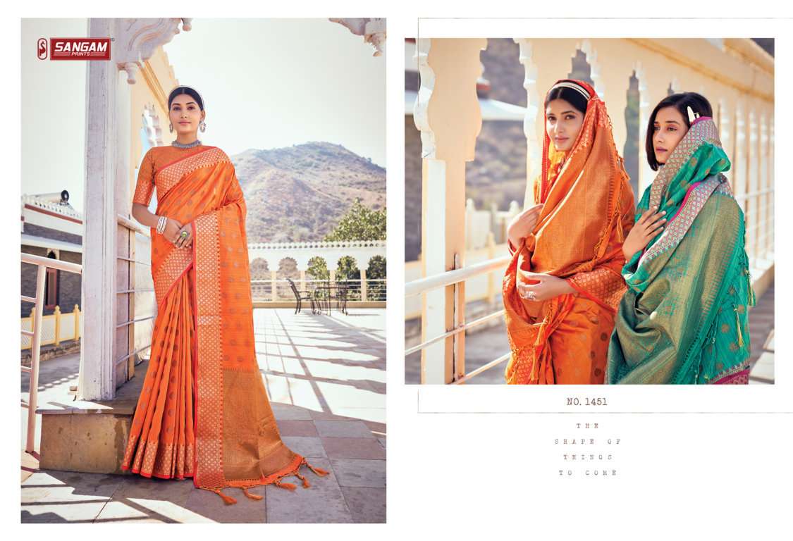 Sangam Aahana Silk Catalog Traditional Wear Banarasi Silk Sarees 