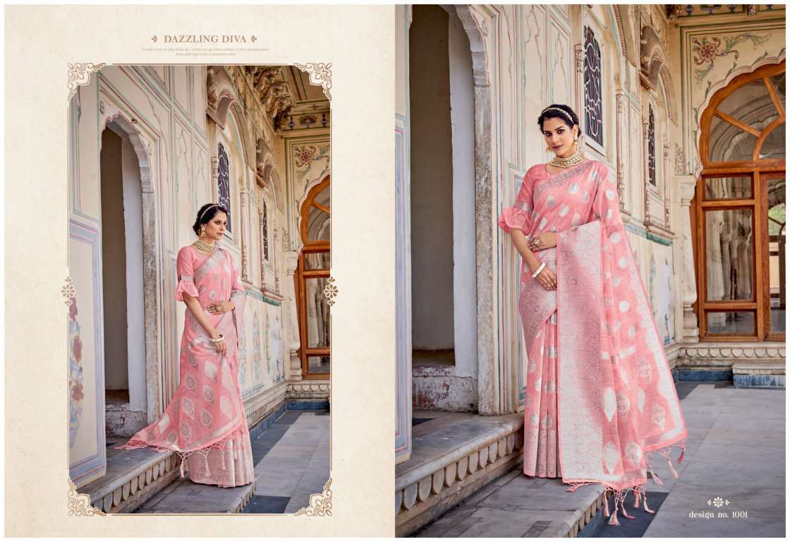 Sangam Katan Silk  Catalog Fancy Wear Linen Cotton Sarees