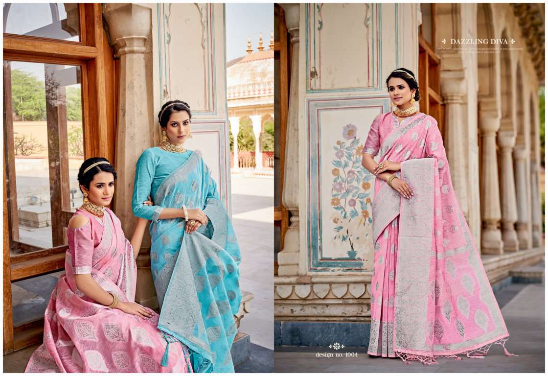 Sangam Katan Silk  Catalog Fancy Wear Linen Cotton Sarees