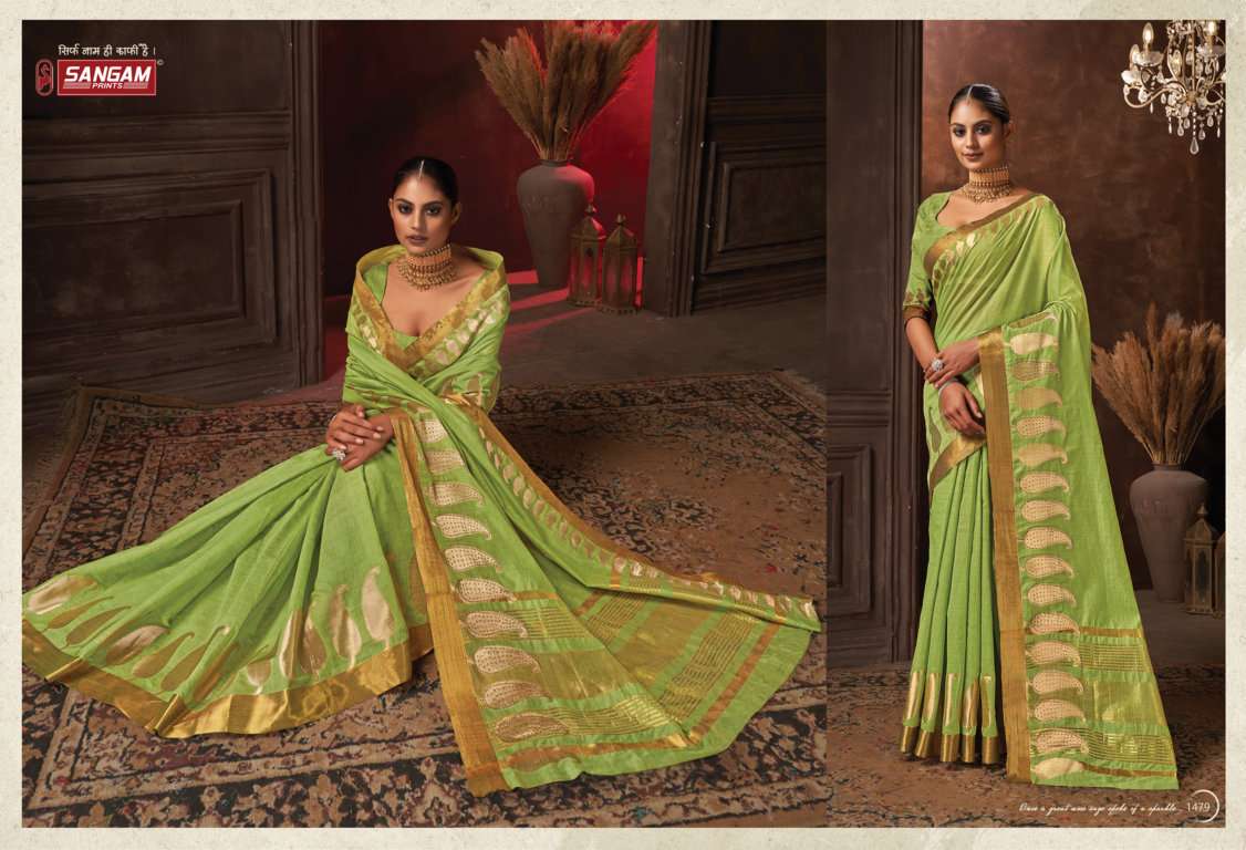 Sangam Panghat Catalog Fancy Wear Cotton Silk Saree Wholesale In Surat